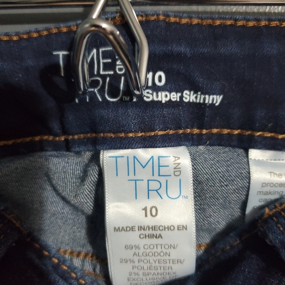 Time and Tru Super Skinny Womens Jeans Dark Wash Size 10 - Picture 6 of 6